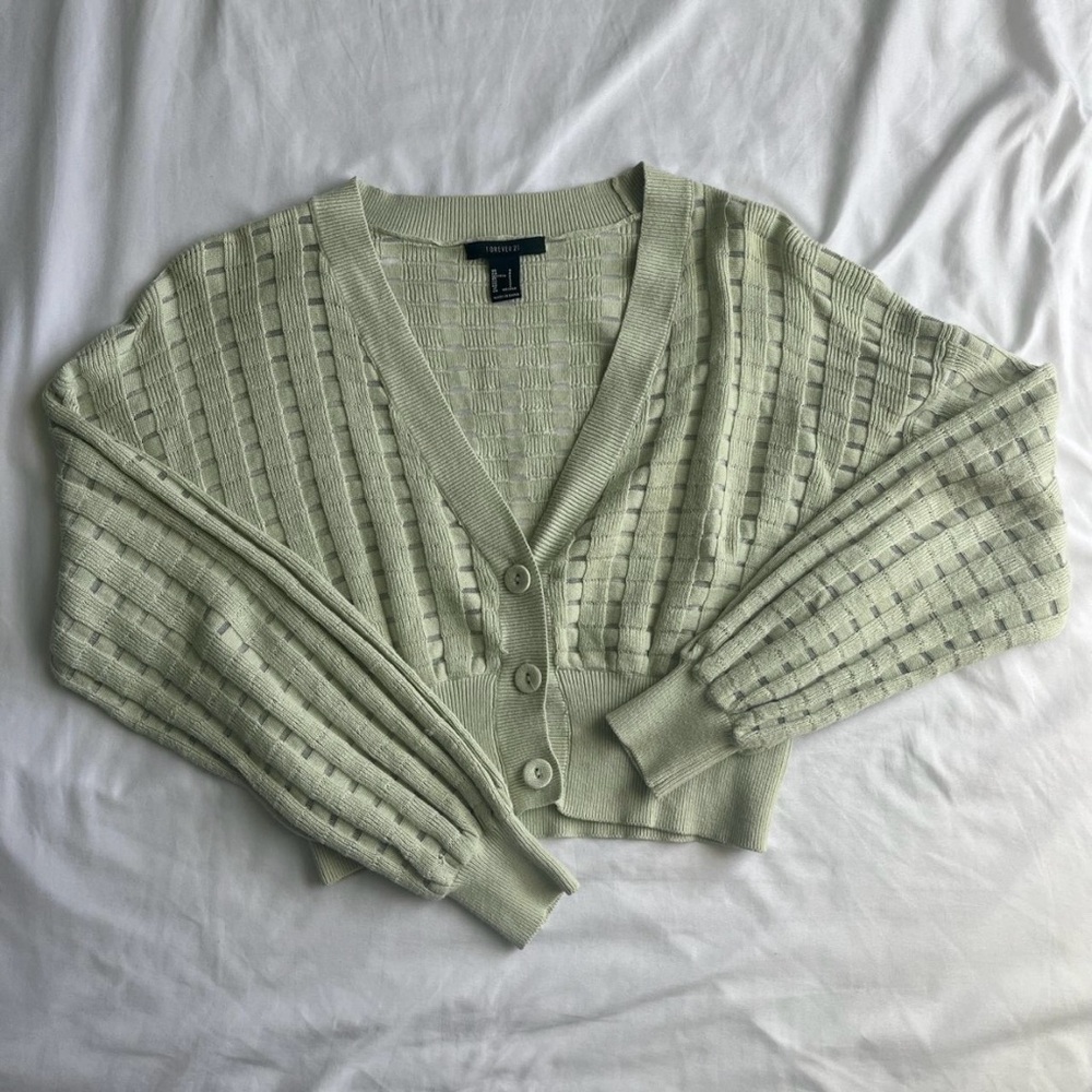 Light green cardigan